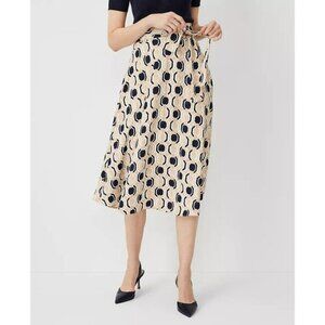 Ann Taylor Geo Tie Waist Full Midi Skirt 12